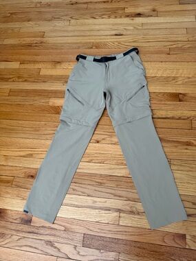 Zoic convertible hiking zip belt short Convertible Pants Taupe Sz L tan duraflex
